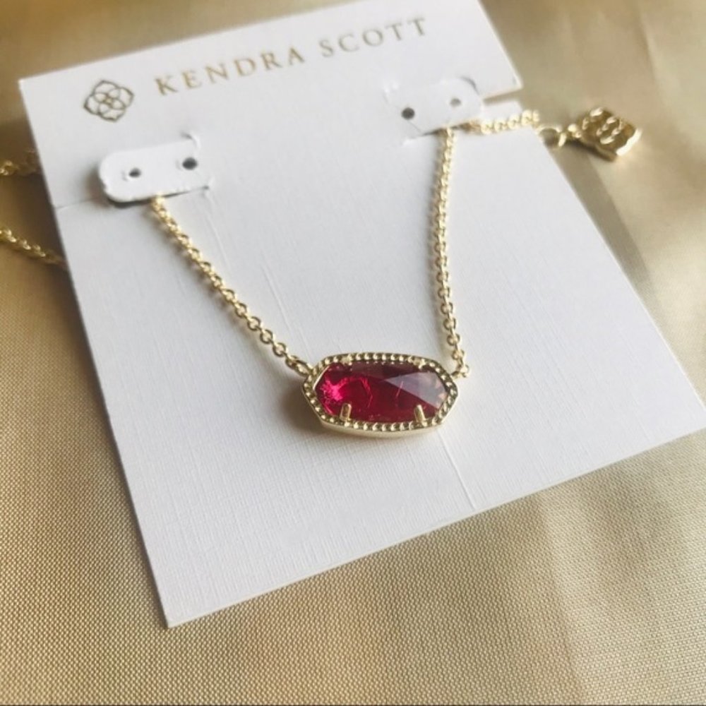 Kendra Scott Elisa gold red berry necklace - Picture 3 of 3
